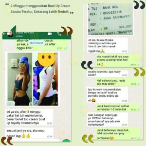 Apa Kata Mereka Setelah Menggunakan Royalty Cosmetic Bust Up Cream Krim Pembesar Pengencang Payudara Terbaik Paling Ampuh Cepat Permanen Testimoni Review Pengguna Konsumen Before After