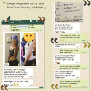 Apa Kata Mereka Setelah Menggunakan Royalty Cosmetic Bust Up Cream Krim Pembesar Pengencang Payudara Terbaik Paling Ampuh Cepat Permanen Testimoni Review Pengguna Konsumen Before After
