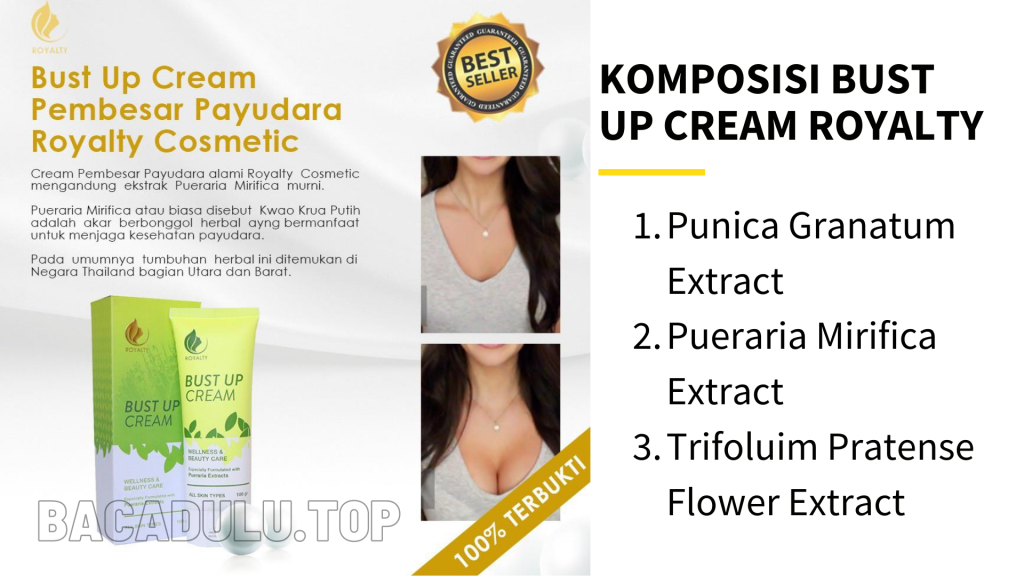 Komposisi Bahan Kandungan Royalty Cosmetic Bust Up Cream Geen Angelica Krim Pembesar Payudara